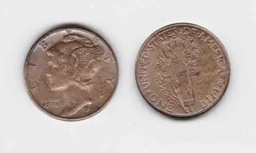 1 Dime Silber Münze USA 1945 Liberty (141650)