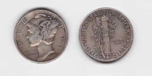 1 Dime Silber Münze USA 1943 Liberty (141945)