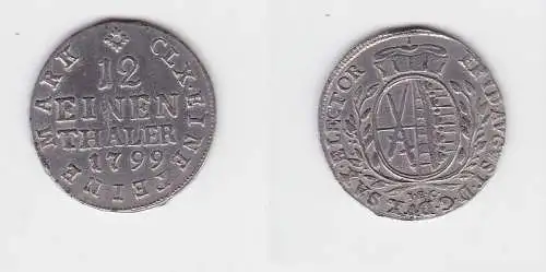 1/12 Taler Silber Münze Sachsen 1799 IEC (130295)