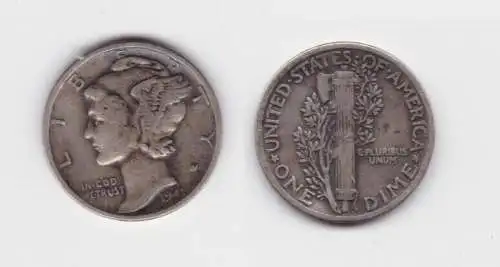 1 Dime Silber Münze USA 1941 Liberty (141541)