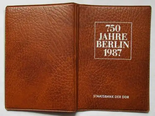 DDR 750 Jahre Berlin,Offizieller Folder m. 4 Münzen & Token, Staatsbank (142498)