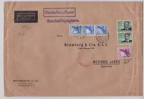 Zeppelinbrief nach Buenos Aires mit Mi: 530, 534, 538, 1938 (124809)
