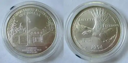1 Dollar Silber Münze USA 1994 POW Kriegsgefangenen Museum (121071)