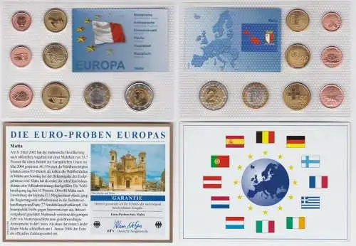 Kursmünzsatz KMS Euro Essai Pattern Probe Malta 2006 im Blister (130929)