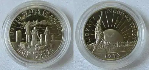 1/2 Dollar Münze USA 1986 Ellis Island 100 Jahre Freiheitsstatue (118630)