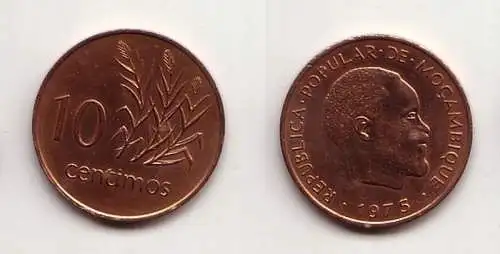 10 Centimos Kupfer Münze Mosambik Moçambique 1975 (114635)