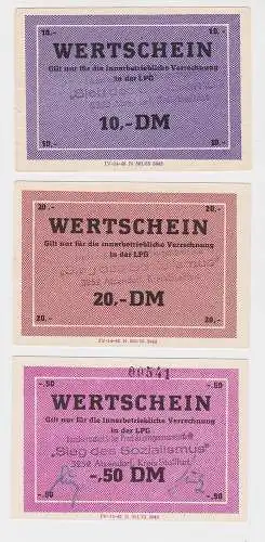 3 Banknote DDR LPG Geld "Sieg des Sozialismus" Atzendorf 1963  (123780)