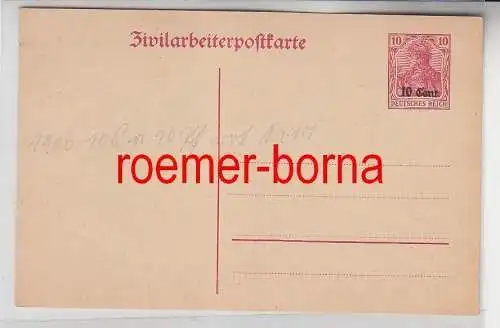 74135 alte Ganzsachen Zivilarbeiterpostkarte 10 Cent rot 1916