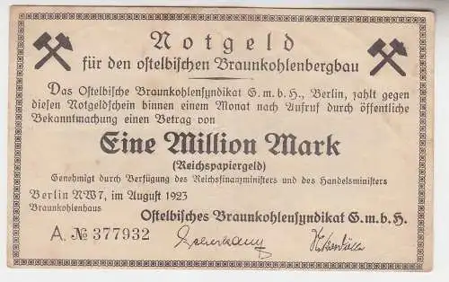 1 Million Mark Ostelbisches Braunkohlensyndikat GmbH Berlin 1923 (109836)
