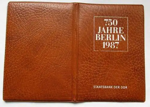 DDR 750 Jahre Berlin,Offizieller Folder m. 4 Münzen & Token, Staatsbank (121445)