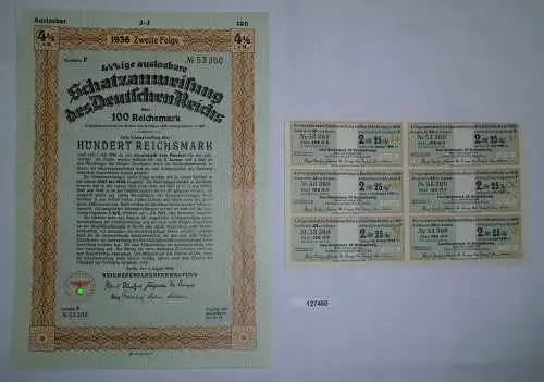 100 Reichsmark Schatzanweisung des Deutschen Reichs Berlin 3.8.1936 (127460)