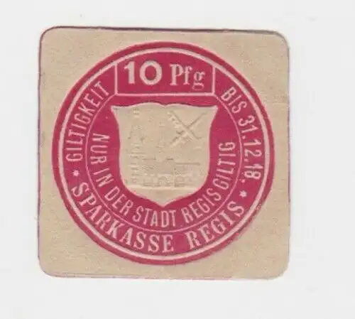 10 Pfennig Banknoten Notgeld Sparkasse Regis 1918 (136069)