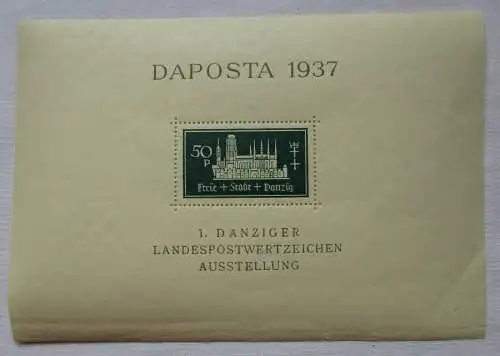 Freie Stadt Danzig, Daposta Block 1937 Mi.-Nr. Block 1 postfrisch * (135504)