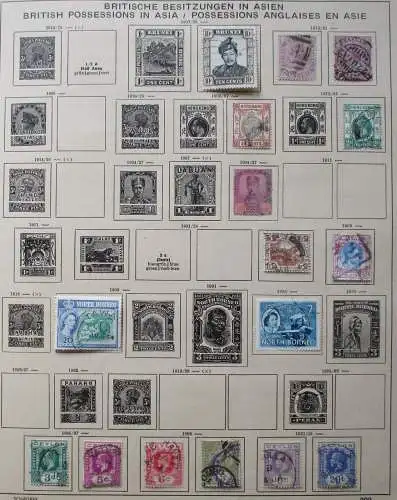 Kleine Briefmarkensammlung britische Besitzung in Asien ab 1912 (112074)
