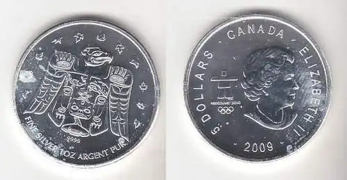 5 Dollar Silber Münze Canada Kanada Olympiade Vancouver 2009 (107883)