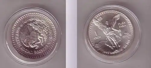 1 ONZA PLATA PURA Münze Mexiko 1 Unze 999 Silber TOP 1992 (110535)