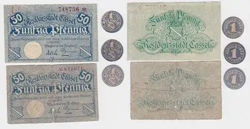 5 Banknoten Notgeld Residenzstadt Cassel Kassel 1920 (126688)