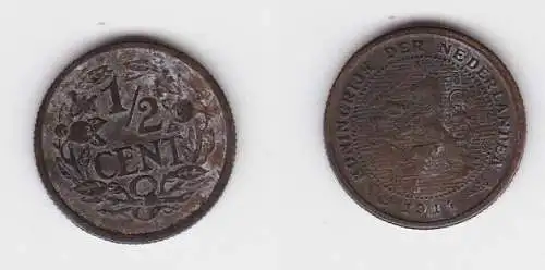 1/2 Cents Kupfer Münze Niederlande 1914 ss (135260)