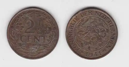 2 1/2 Cent Kupfer Münze Niederlande 1941 ss (132341)
