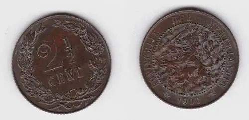2 1/2 Cent Kupfer Münze Niederlande 1906 f.vz (138152)