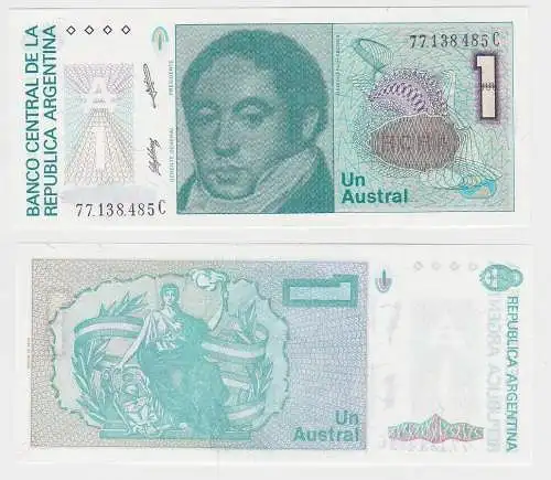 1 Austral Banknote Argentinien Argentina 1985-89 Pick 323 bankfrisch UNC(128659)