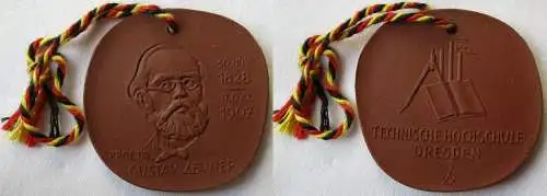 DDR Porzellan Medaille Gustav Zeuner 1828-1907 Tech. Hochschule Dresden (149249)