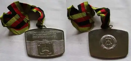 DDR Plakette Wettkampf der Freundschaft im Flossenschwimmen 1990 Silber (140464)