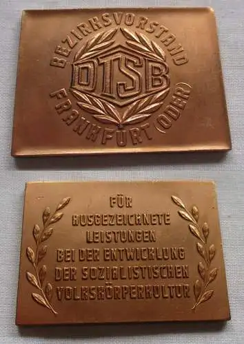 DDR Plakette DTSB Bezirksvorstand Frankfurt Oder Stufe Bronze (140983)