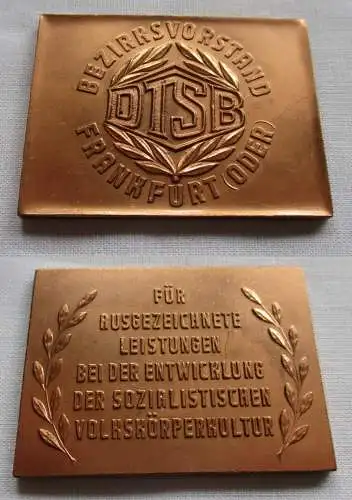 DDR Plakette DTSB Bezirksvorstand Frankfurt Oder Stufe Bronze (149666)