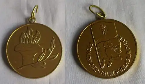 DDR Medaille Pionierrepublik "Wilhelm Pieck" Stufe Gold (149654)