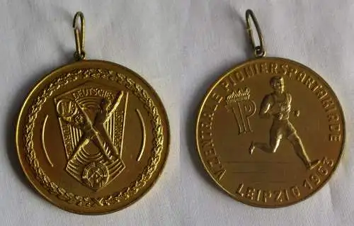 DDR Medaille V. Zentrale Pionierspartakiade Leipzig 1963 Turnfest Gold (149614)