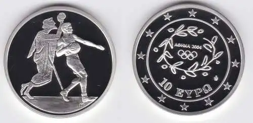 10 Euro Silber Münze Griechenland Olympiade Handball 2004 PP (153754)