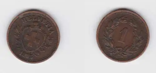 1 Rappen Kupfer Münze Schweiz 1905 B ss (142548)