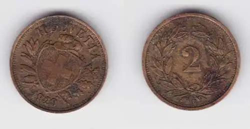 2 Rappen Kupfer Münze Schweiz 1929 B ss (141926)