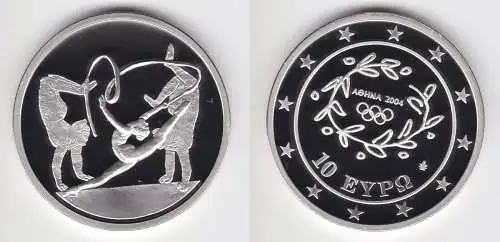 10 Euro Silber Münze Griechenland Olympiade Turnen 2004 PP (156077)