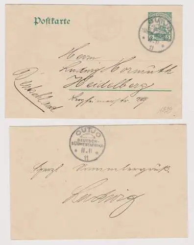 901922 Ganzsache P18 Deutsch Süd-Westafrika Namibia Stempel Outjo 1911