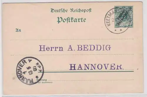 902080 Ganzsache P5 Deutsch Süd-Westafrika Namibia Stempel Keetmanshoop 1900