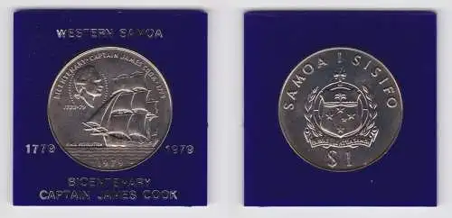 1 Tala Kupfer Nickel Münze Samoa James Cook Segelschiff 1979 (157055)