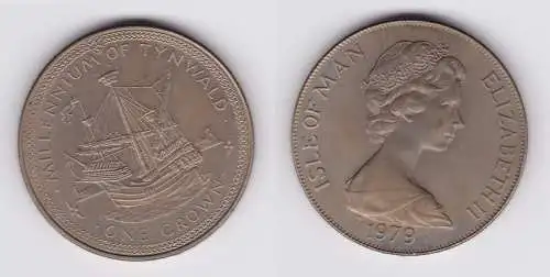 1 Crown Kupfer Nickel Münze Isle of Man Millenium of Tynwald 1979 (156958)
