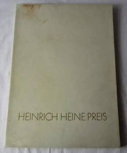 DDR Schmuckurkundenmappe Ehrenurkunde Heinrich-Heine-Preis Bartel 32 (110506)