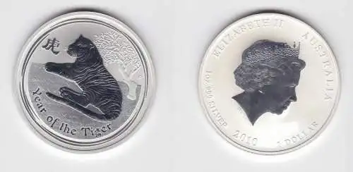 1 Dollar Silber Münze Australien Jahr des Tiger 2010 Lunar 1Oz Silber (117096)