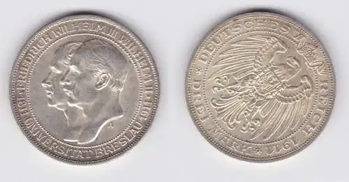 3 Mark Silbermünze Preussen Universität Breslau 1911 Jäger 108 vz (151300)