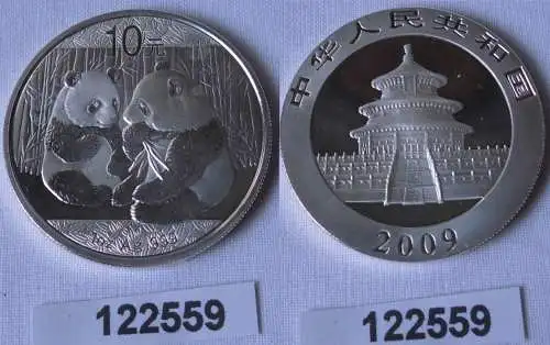 10 Yuan Silber Münze China Panda 1 Unze Feinsilber 2009 Stgl. (122559)