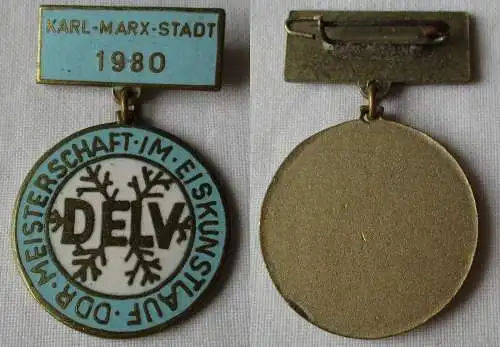 Abzeichen DDR Meisterschaft im Eiskunstlauf Karl Marx Stadt 1980 (154226)