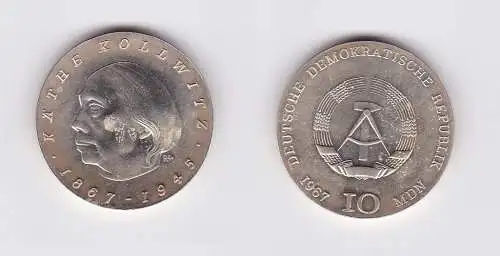 DDR Gedenk Silber Münze 10 Mark Käthe Kollwitz 1967 (122938)
