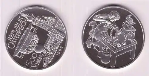 500 Schilling Silber Münze Österreich 1998 Goldschmiedekunst (155241)