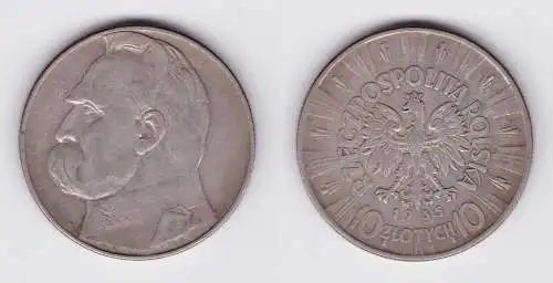 10 Zloty Silber Münze Polen Josef Pilsudski 1935 (120033)