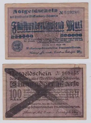 500000 Mark Banknote Freistaat Mecklenburg Schwerin 10.8.1923 (138497)