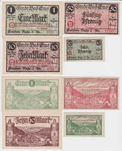 10, 50 Pfennig und 1,10 Mark Banknoten Notgeld Stadt Bad Ems 1918/1922 (123272)