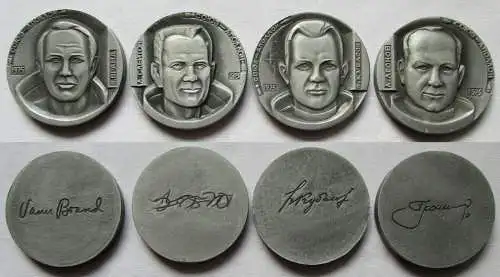 4 Medaillen berühmter Russischer Kosmonauten Astronauten 1975 (102877)
